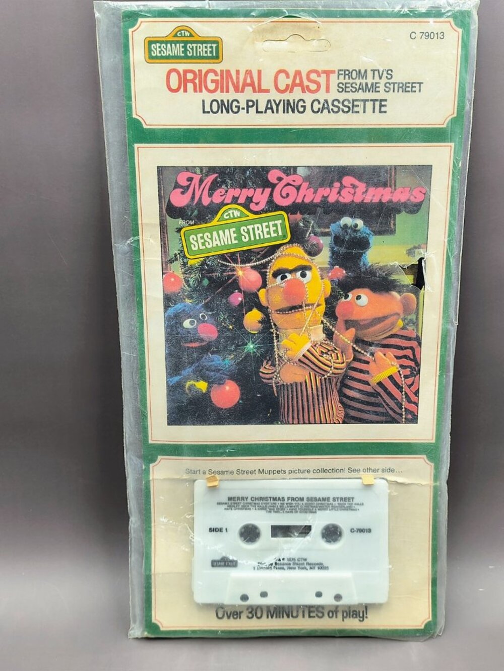 Vintage Sesame Street Merry Christmas Cassette (1975) Original Cast C 79013 Rare